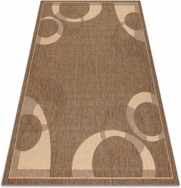 RugsX Floorlux Geometric Brown Rectangular Rug, W: 80 cm, L: 150 cm