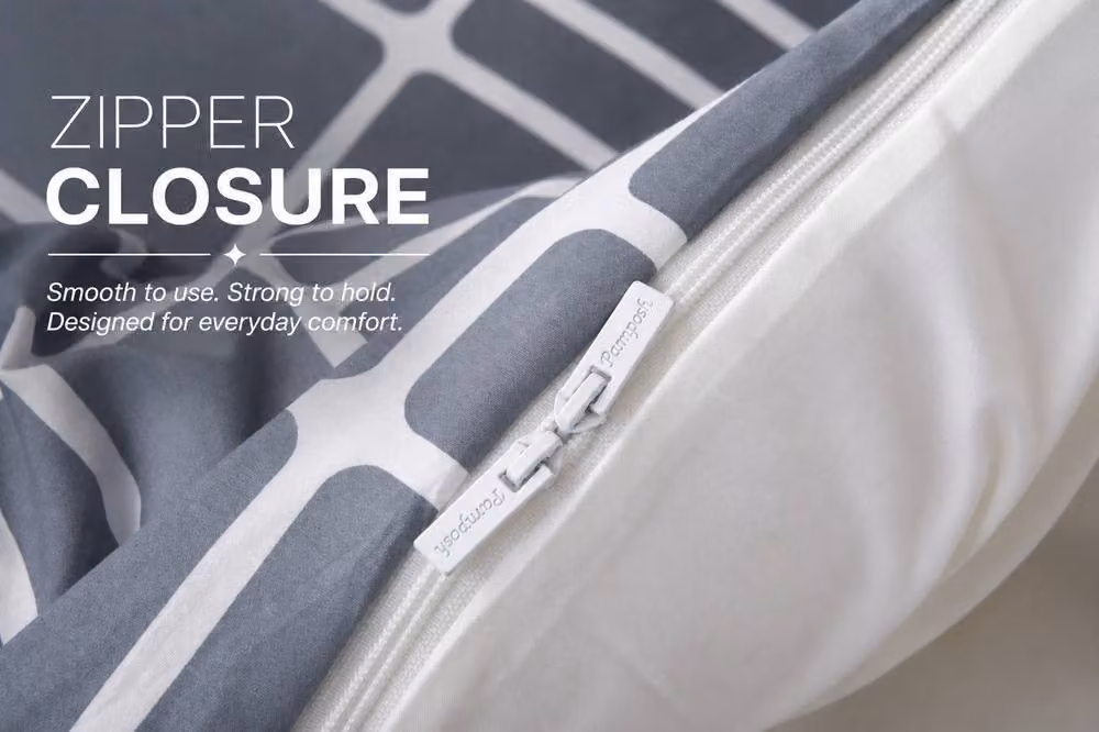 Grace Premium Microfibre Duvet Cover Set in Grey, 140 x 200 cm – 5