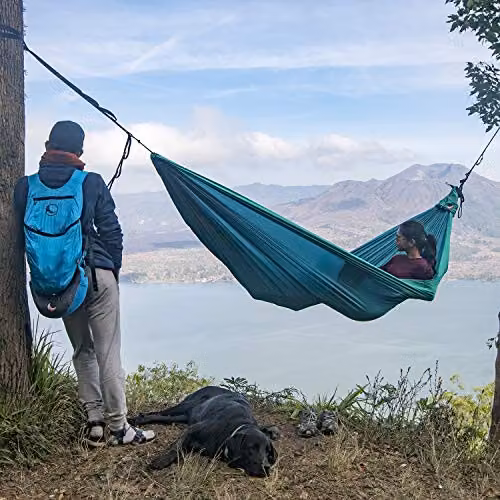 Ticket to the Moon King Size Hammock with Express Bag and S-Hooks, Emerald Green, W: 320 cm, D: 230 cm – 2