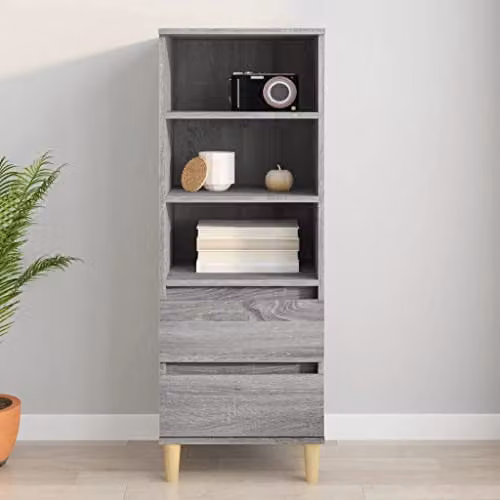 vidaXL Grey Sonoma Highboard in MDF, W/D/H: 40 x 36 x 110 cm – 2