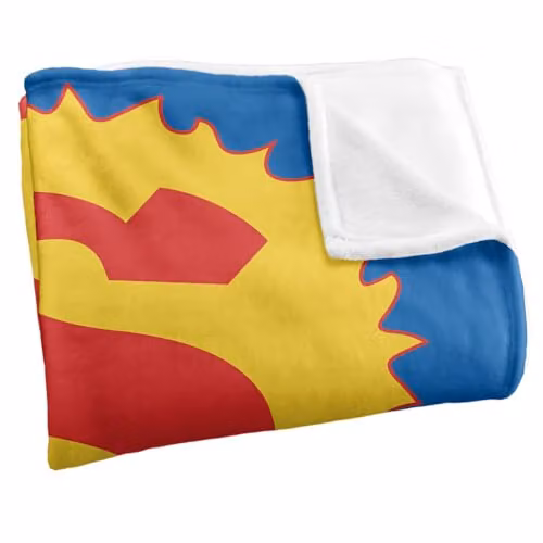 Warner Bros. Superman Shield 2008 Super Soft Silky Touch Fleece Throw Blanket, Multicolour, W: 152.4 cm x D: 127.0 cm – 2
