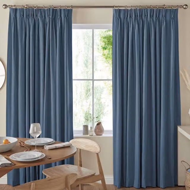 Simply Collection Made to Measure Blue Denim Blackout Fabric Panel Curtain