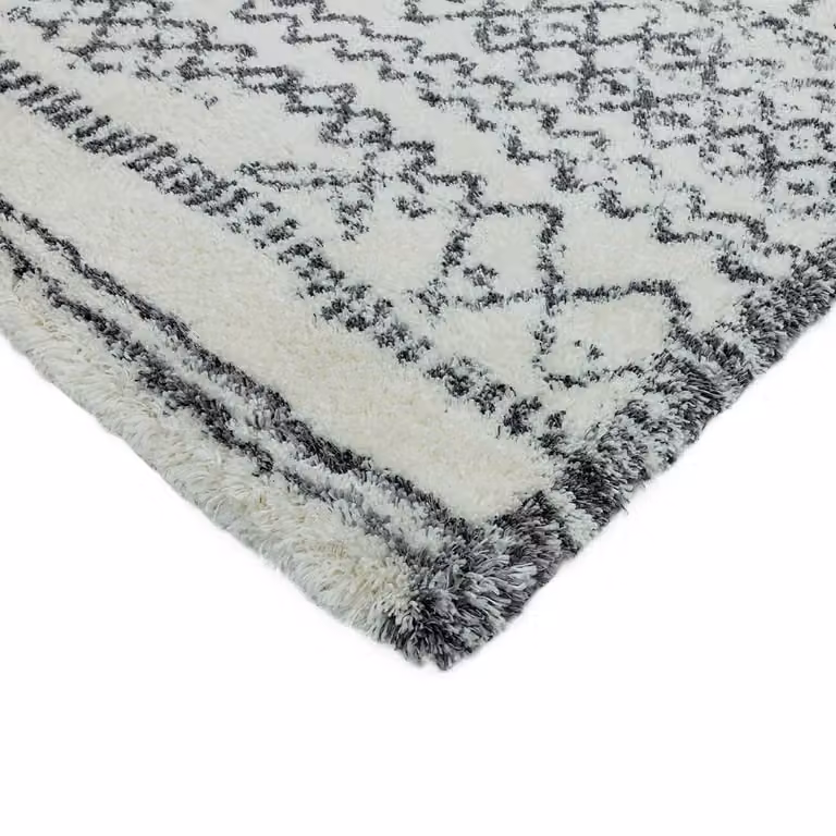The Rug Shop UK Cream Geometric Polypropylene Easy Care Rug W/D: 200 x 290 cm