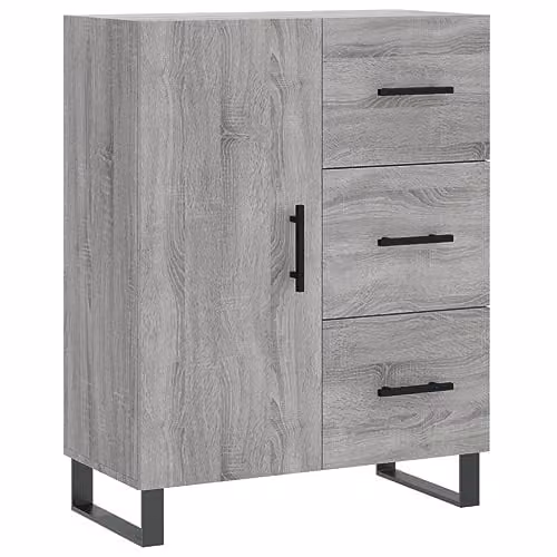 vidaXL Modern Grey Sonoma Sideboard in Engineered Wood W/D/H: 69.5 x 34 x 90 cm