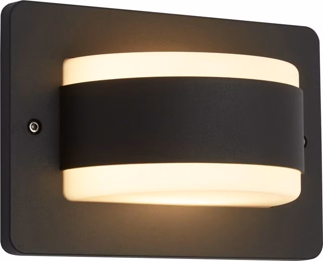 Lighting Collection Kyst Glow Modern LED Outdoor Wall Light in Black or Grey