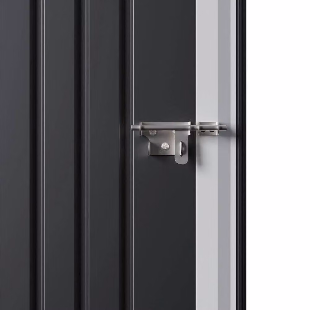 NESTLUNE Metal Lean-to Garden Storage Shed in Grey, W: 100 cm, D: 60 cm – 5