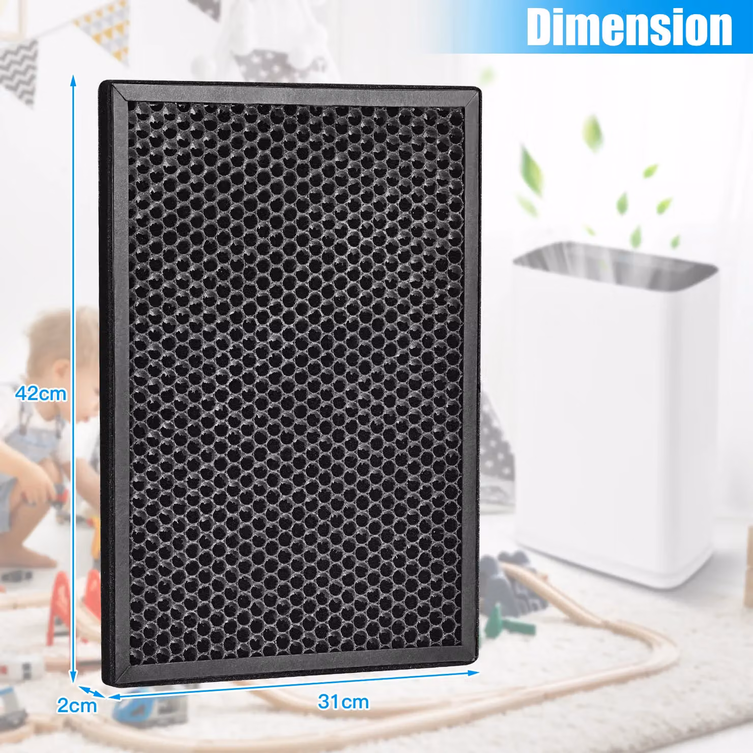 Costway Active Carbon Replacement Air Purifier Filter in Black – 2
