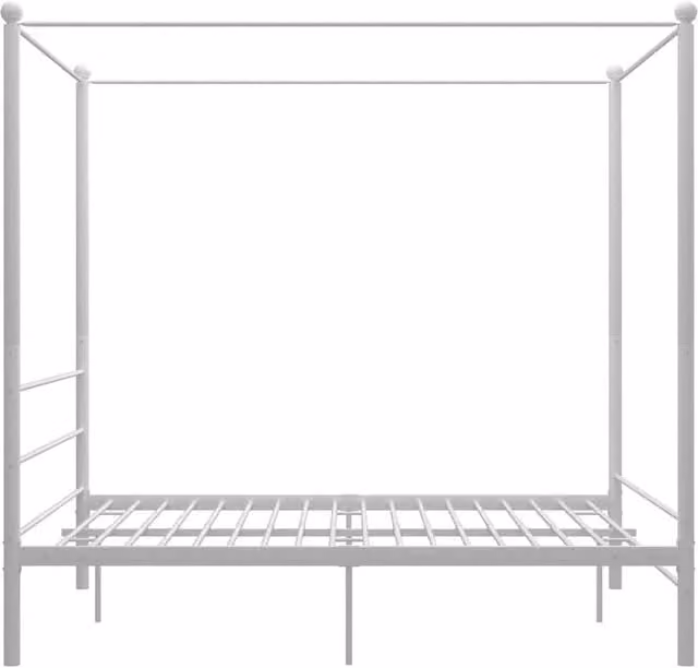 Berkfield Home White Metal Canopy Bed Frame
