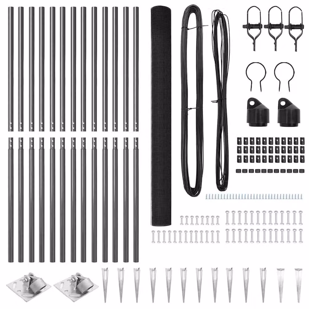 Berkfield Home Modern Welded Wire Fence with 13 Spike Posts, Grey Steel, 1.6 x 25 m – 4