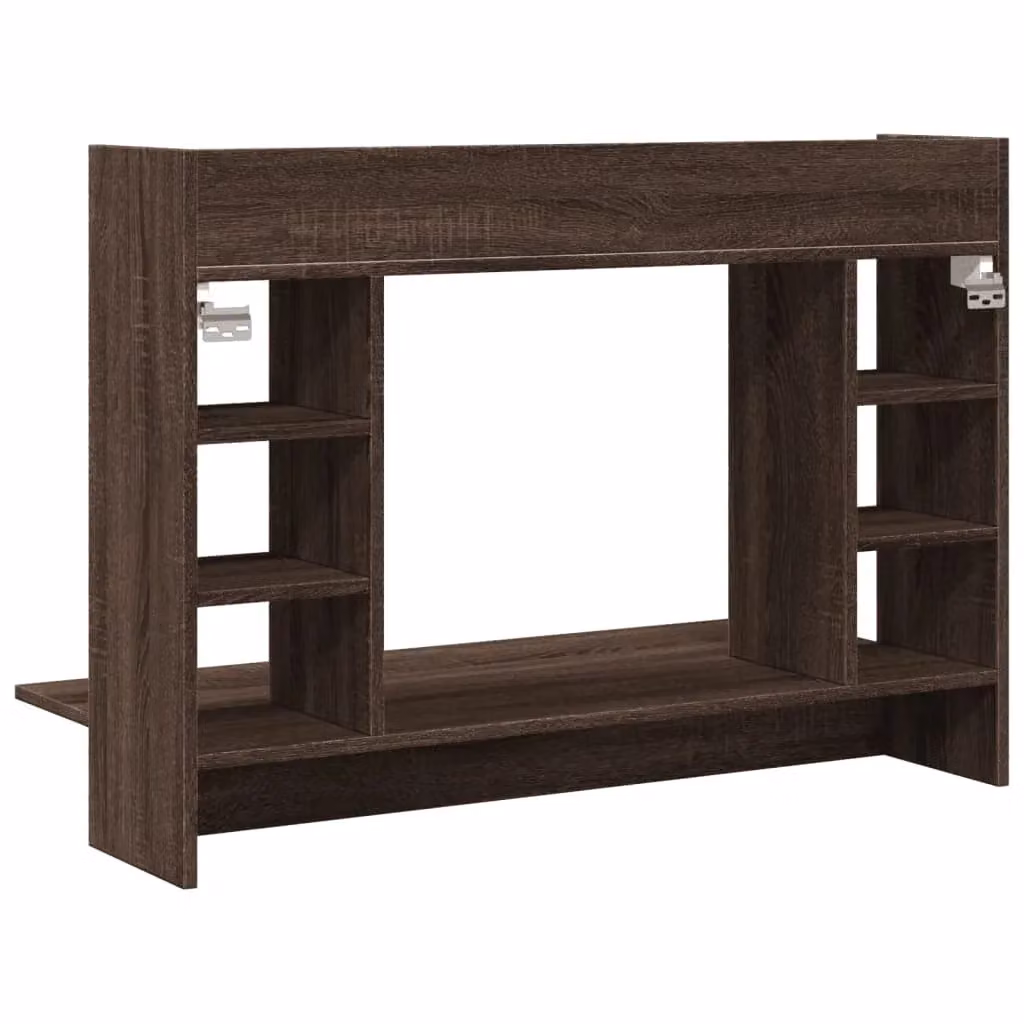 Berkfield Home Wall-Mounted Floating Desk in Brown Oak, W/D/H: 105 x 48 x 75 cm – 4