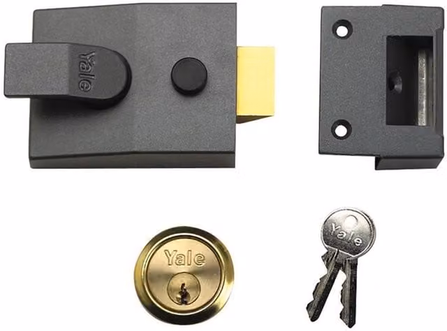 Yale 89 Series Deadlocking Nightlatch in Grey and Black – 1