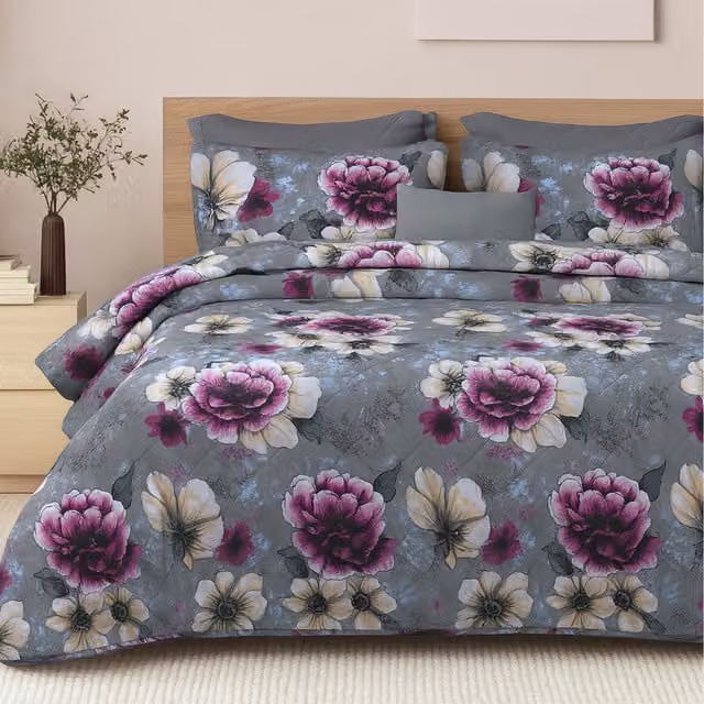 Velosso Grey 2.5 Tog Cotton Duvet and Pillowcase Set