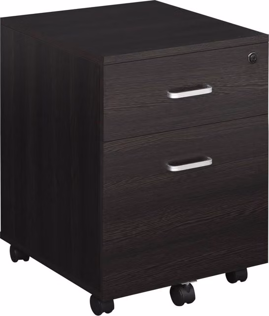 Rolipo 2-Drawer Lockable Mobile Filing Cabinet with Castors, Black