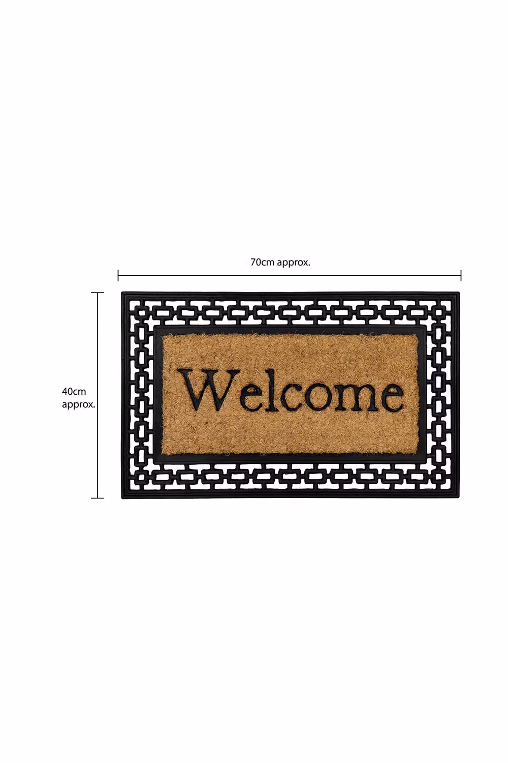 JVL Mila Embossed Coir and Rubber Tuffscrape Doormat in Brown and Beige, W: 45 cm, D: 75 cm – 9