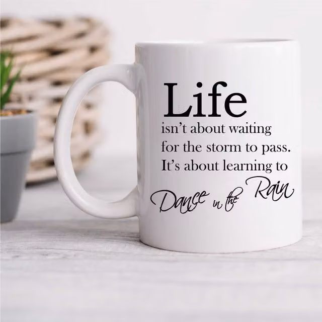 60 Second Makeover Dance in the Rain Mug in White