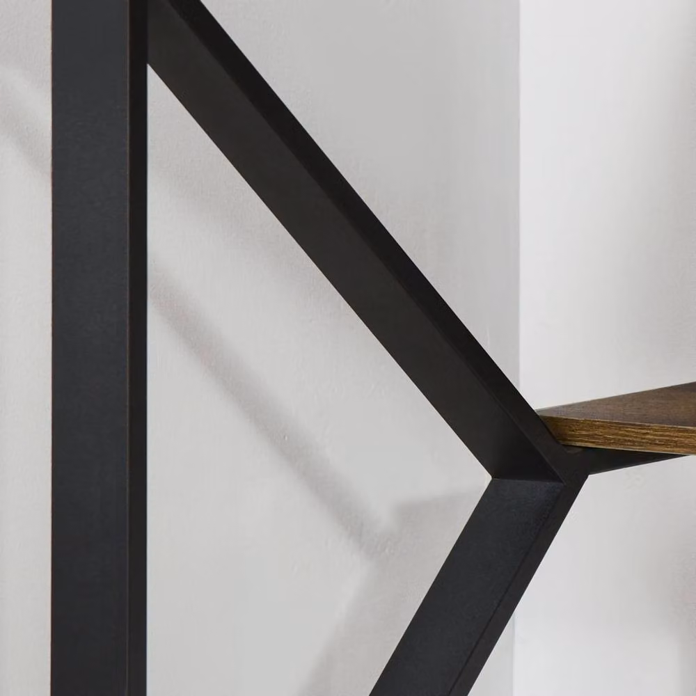 Wyld Haus Filudi Writing Desk in Black and Brown Wood Effect with Storage Shelf, W: 120 cm, D: 60 cm, H: 76 cm – 7