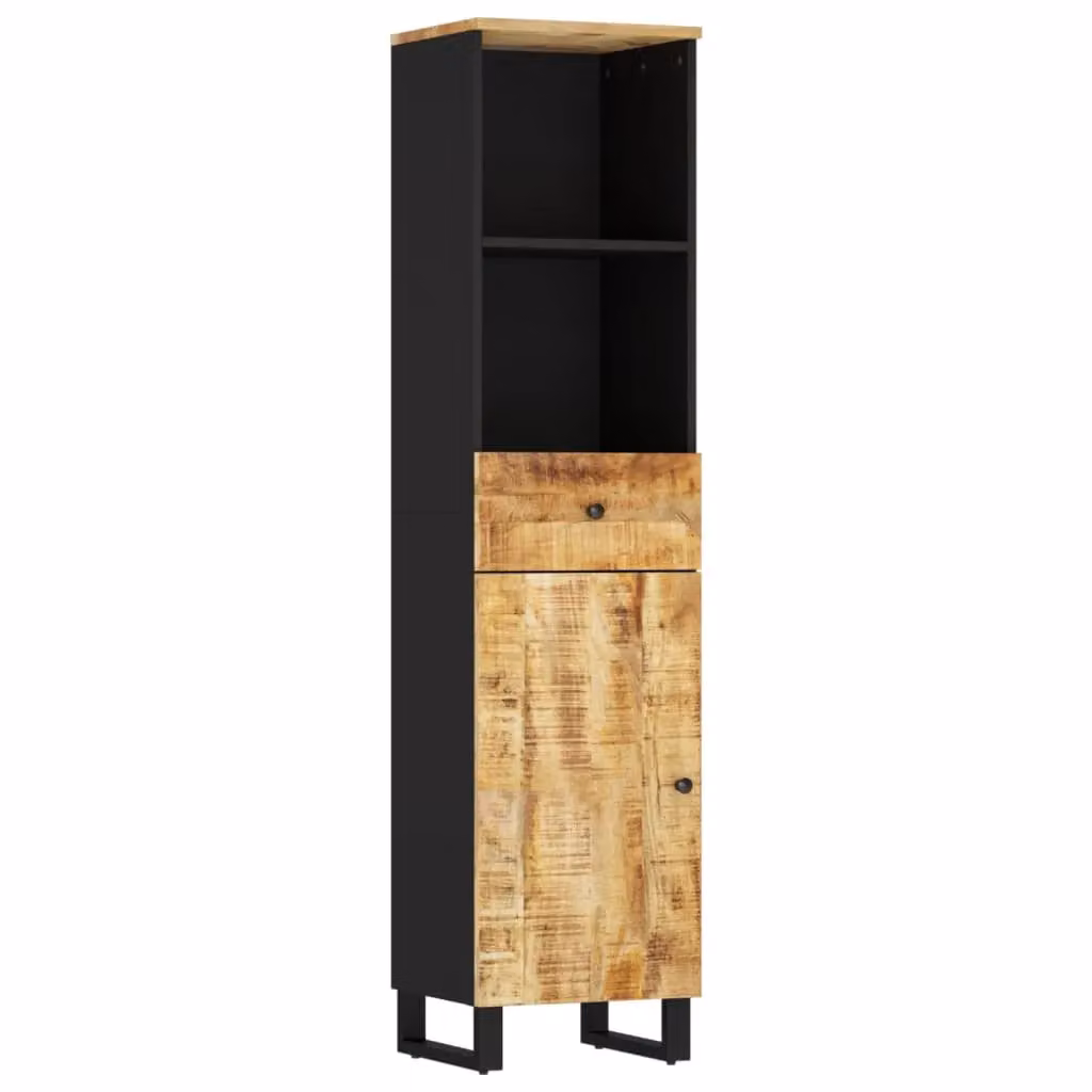 Berkfield Home Solid Wood Mango Bathroom Cabinet, Brown, W/D/H: 38 x 33 x 160 cm – 2