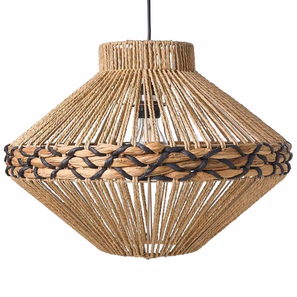 Wyld and Coco Boho Paper Rope Pendant Lamp in Natural Beige – 2
