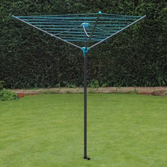 JVL 3 Arm Rotary Airer in Grey Coated Steel
