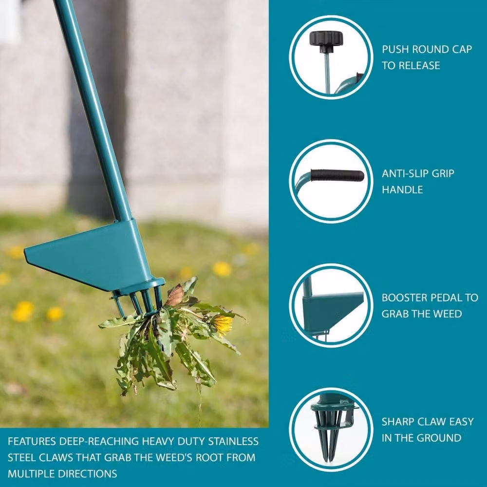 EONLION Design Steel Weed Puller Claw Lawn Weeder in Green – 3
