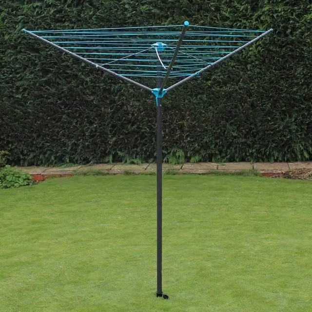 JVL 3 Arm Rotary Airer in Grey Coated Steel