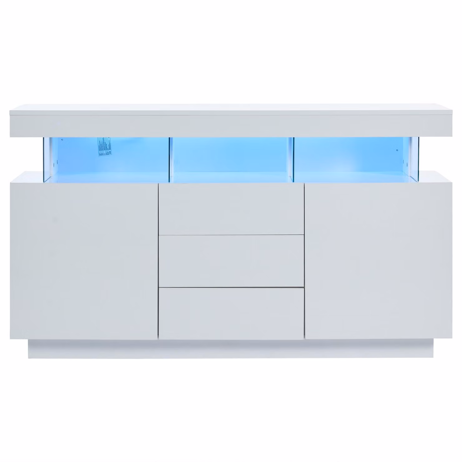 Aosom UK High-Gloss White Storage Cabinet with App-Controlled LED Lighting and Soft-Close Drawers, W: 35 cm, D: 35 cm, H: 80 cm – 2