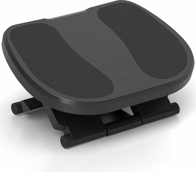 HOMCOM Grey Under-Desk Support Footrest with 0-30 Degree Adjustable Height – 1