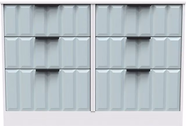 Ready Assembled 2 U Seattle 6 Drawer Wide Chest in Duck Egg Blue