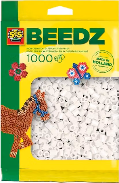 SES Creative Fuse Beads, 1000 Pieces, White and Multicolour