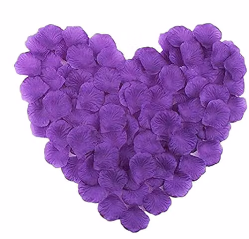 Shatchi Purple Silk Rose Petal Confetti for Weddings, Anniversaries and Mothers Day Decorations, 400pcs