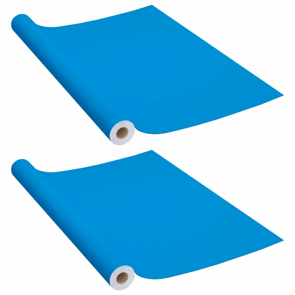 Berkfield Home Self-adhesive PVC Furniture Film, 2 Pack, Blue, W: 500 cm, H: 90 cm – 2