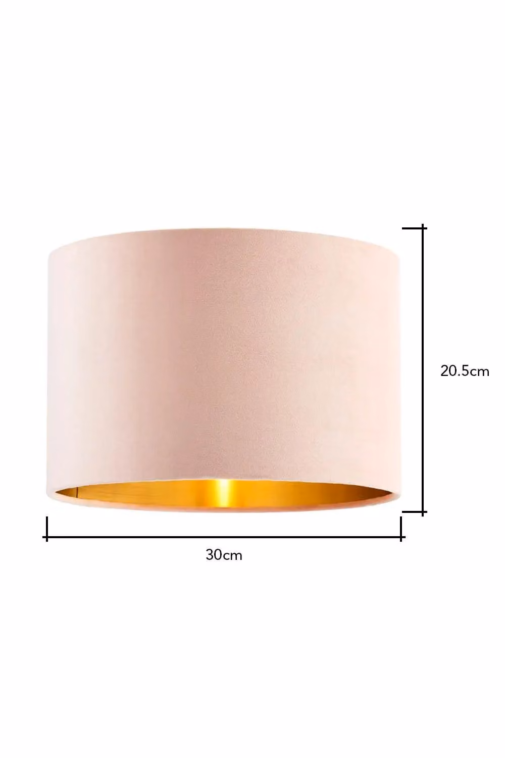 BHS Lighting Pink Velvet Cylinder Easy Fit Light Shade, Diameter: 30 cm, Height: 21 cm – 3