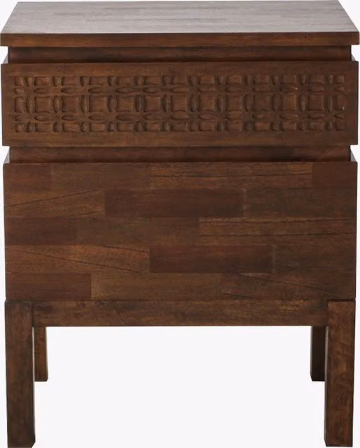 Perch & Parrow Sadie Boho Bedside Table in Brown Wood