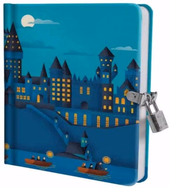 Insight Editions Harry Potter Hogwarts Castle at Night Lock and Key Diary in Blue and Multicolour