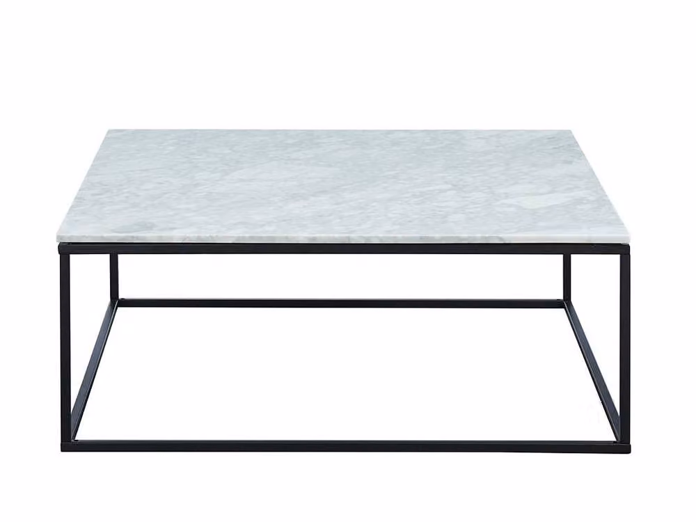 Vente-unique Aretha Designer Coffee Table in White, Black and Gold Marble and Metal – 2