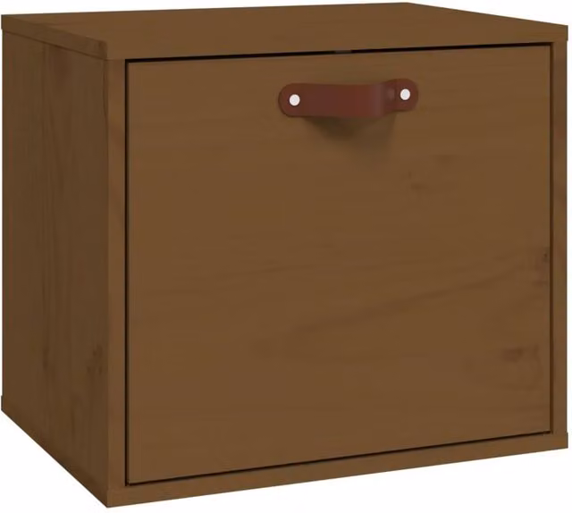 Berkfield Home Wall Cabinet in Honey Brown, Solid Wood Pine, W/D/H: 40 x 30 x 35 cm – 1