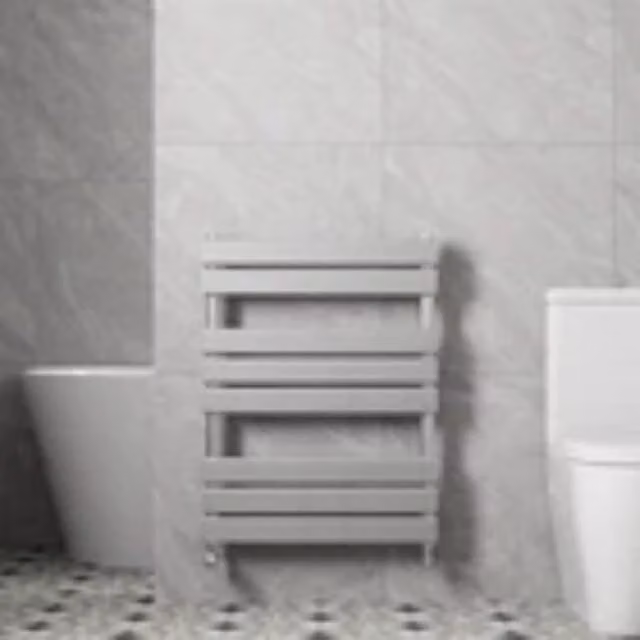 Havendro DuraTherm Flat Panel Heated Towel Rail in Silver, W/H: 800 x 600 mm
