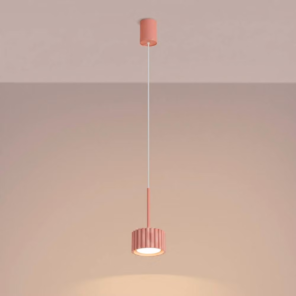Sollux Lighting minimalist cylinder pendant lamp in peach, W/D/H: 125 x 10 x 10 cm – 2
