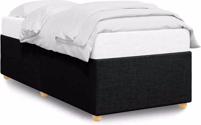 Berkfield Home Upholstered Fabric Bed Frame in Black, Single, 90 x 200 cm