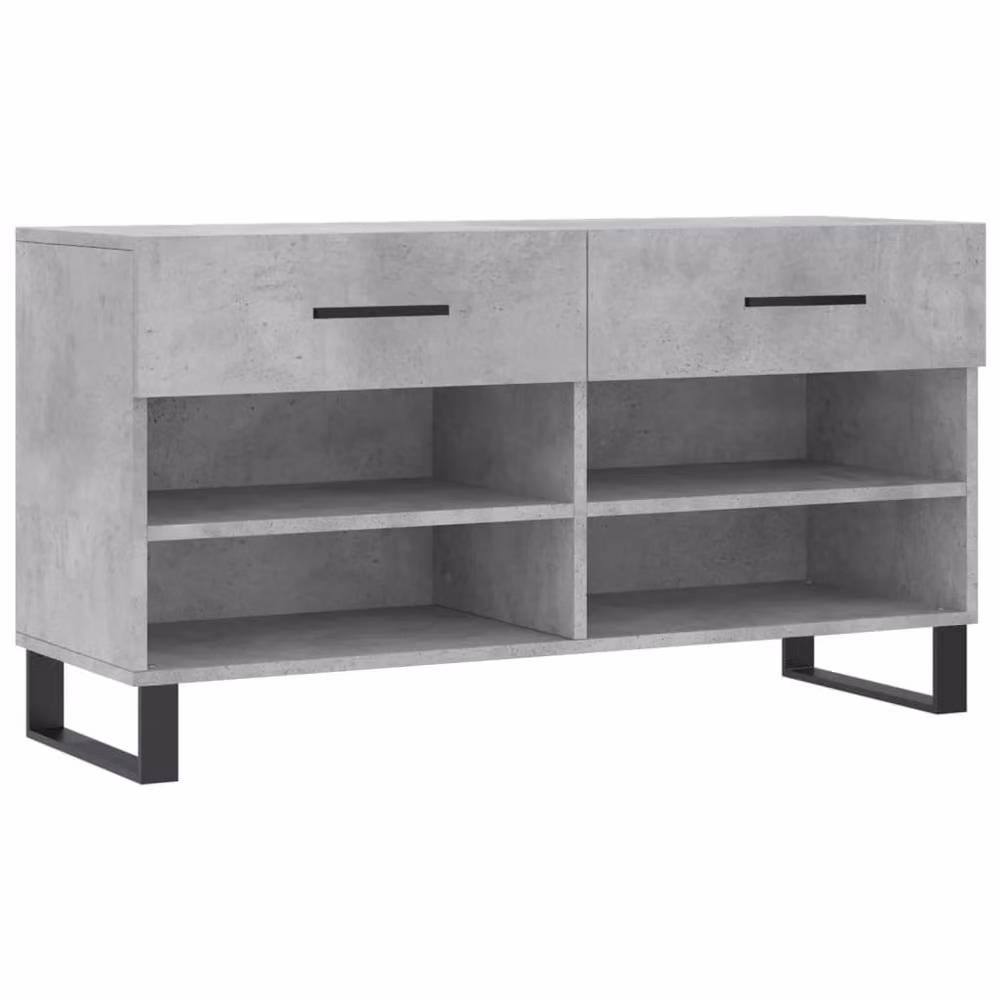 Berkfield Home Industrial Shoe Bench in Concrete Grey, W/D/H: 102 x 35 x 55 cm – 3