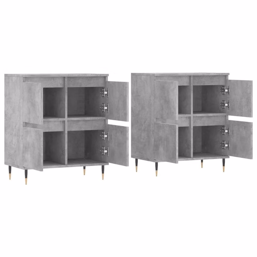 Berkfield Home Set of 2 Sideboards in Concrete Grey Engineered Wood – 3