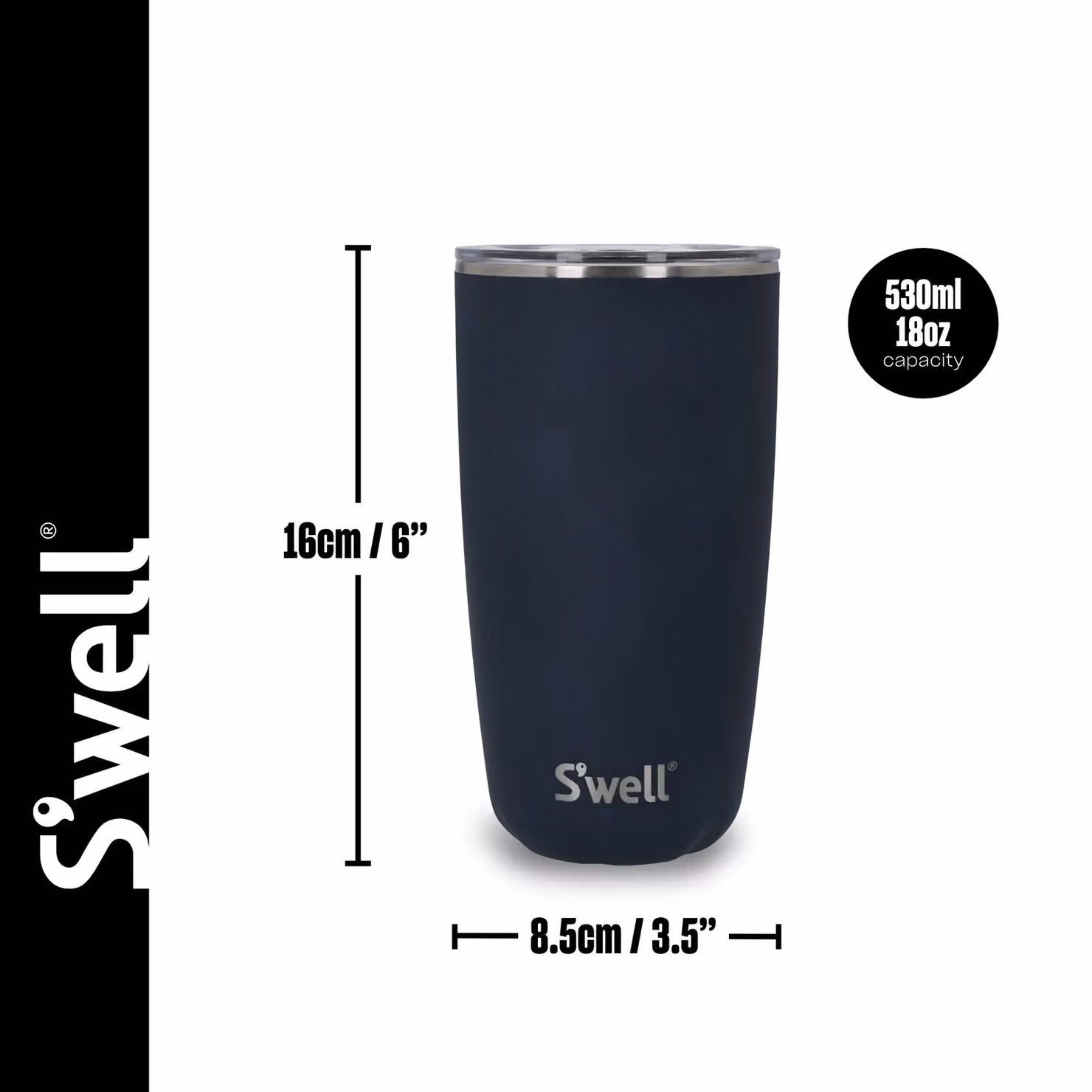 S'well Azurite Stainless Steel Tumbler with Lid, 530ml, Dark Blue – 2