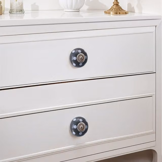 Lifeideas 6 Piece Black Ceramic Cabinet Knob Set