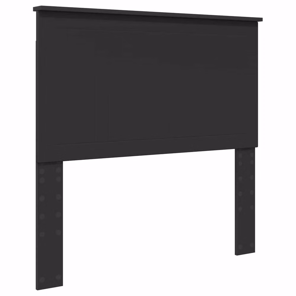 Berkfield Home Modern Bed Frame with Headboard in Black Solid Pine Wood, W/D/H: 100 x 200 cm – 4