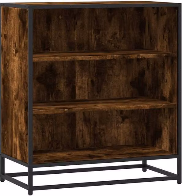 Berkfield Home Industrial Sideboard in Smoked Oak and Brown, W/D/H: 68 x 35 x 76 cm