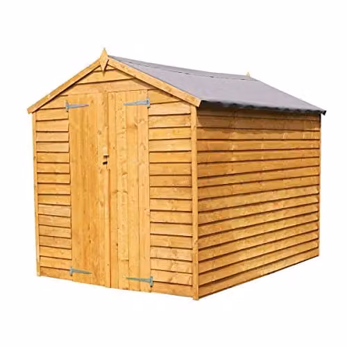 Mercia Double Door Overlap Apex Windowless Wooden Storage Shed in Brown, L 243.84 x W 190.5 x H 198.6 cm