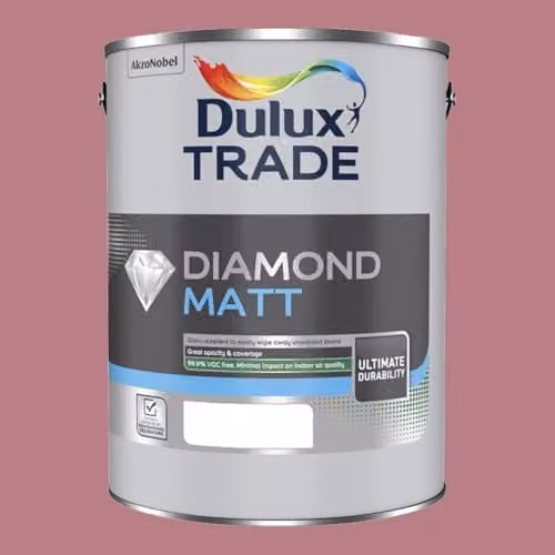 Dulux Trade Diamond Matt Paint in Raspberry Diva Pink, 5l