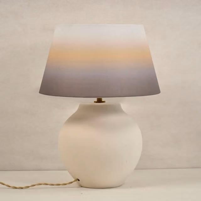 Lighting123 Ashton Ceramic Table Lamp with Fabric Shade in White