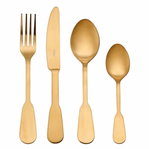 Mikasa Soho Gold Coated 16 Piece Stainless Steel Cutlery Set for 4 Adults – 1