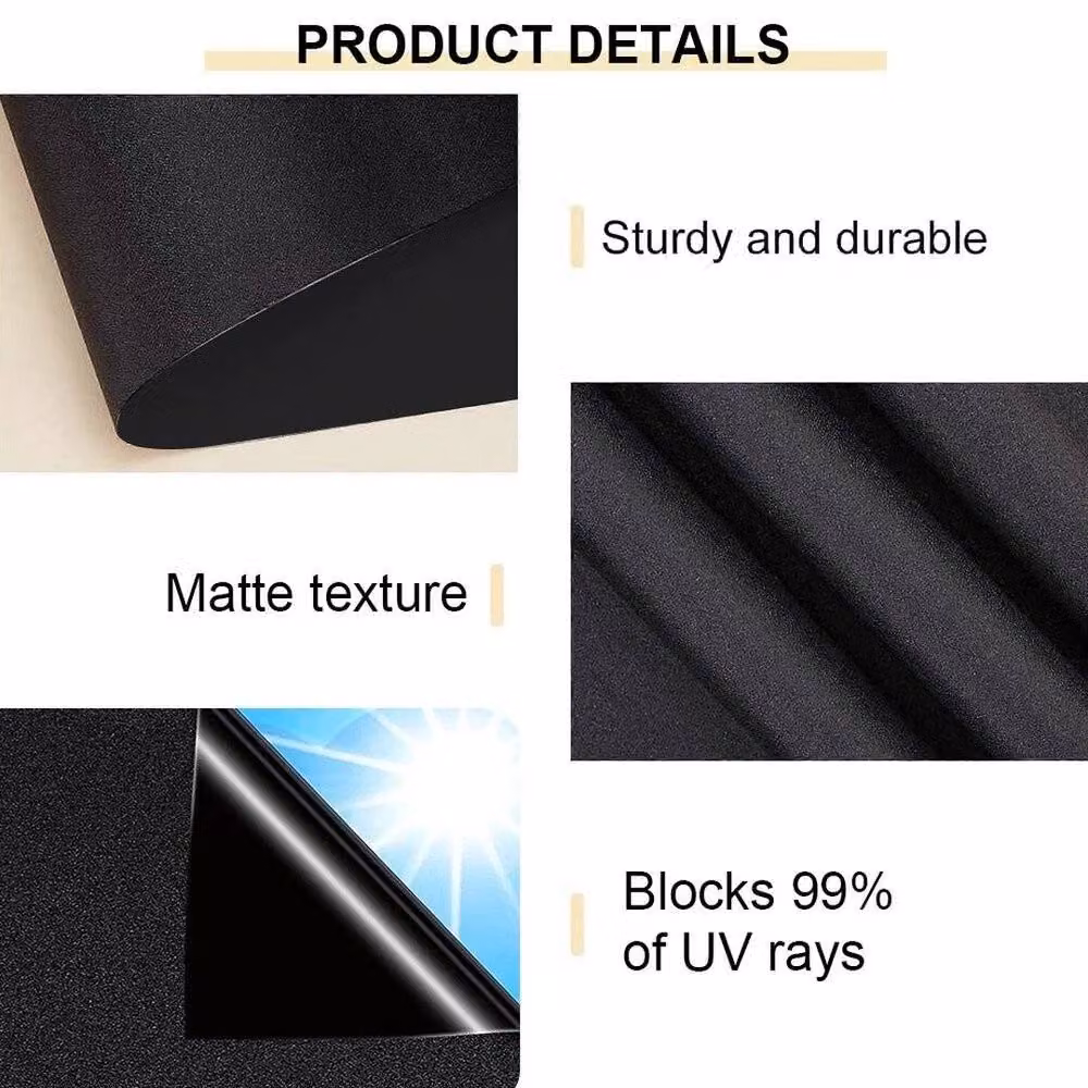 NESTLUNE Blackout Window Film in Black, Self-Adhesive Privacy Film for Glass, 100 cm x 150 cm – 3